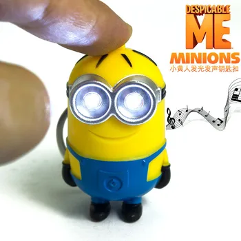 

Popular new arrive Despicable me 3 minion Keychain,Led keychain,cute flashlight keyring,talk minions christmas gift 3# 30pcs/lot