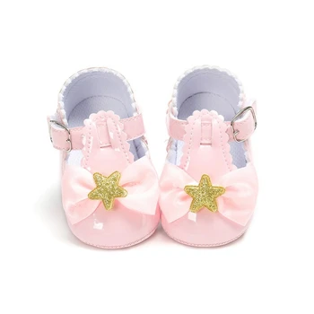 

Bowknot Leather Baby Girl Shoesborn Baby Shoes Anti-Slip Soft Sole Sneakers Child Shoes