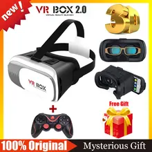 Глава гора пластиковые vr box 2.0 версия vr виртуальная реальность очки google картон для смартфона + беспроводная связь bluetooth пульт дистанционного