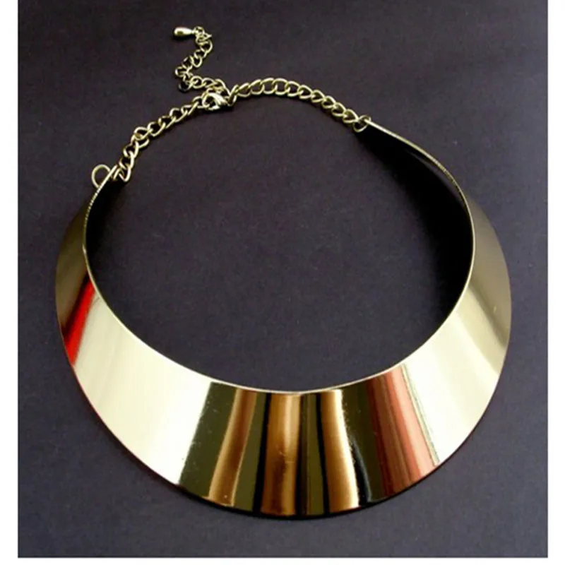 

Punk Collar Choker Necklace Gold Color Maxi Big Circle Metal Necklaces Women Neck Wide Collar Necklace Jewelry Vintage Harajuku