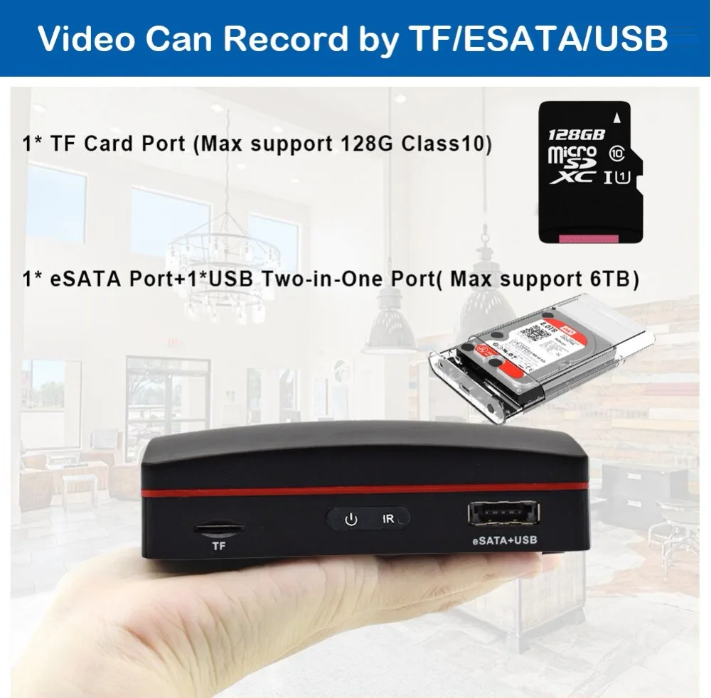 8ch H.265 5MP мини NVR Сетевой Видео Запись для ip-камеры Поддержка P2P eSATA TF слот USB мышь дистанционное управление