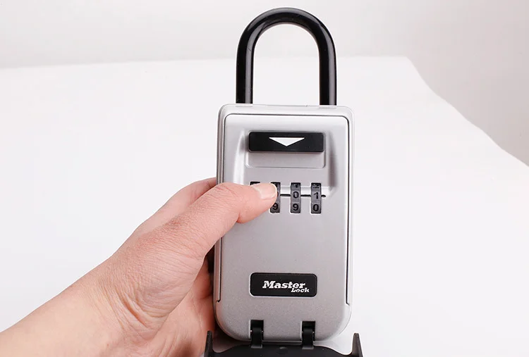 Outdoor Key Safe Box Keys Storage Box Padlock Use Luminous Four Password Lock Keys Hook Home Office Security Organizer Boxes (10)