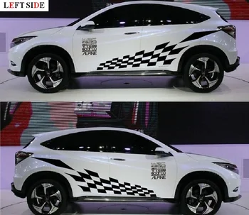 

LEFT SIDE Car Stickers Car Styling Vinyl Car Body Sticker Plaid Waterproof High Quality Decal Simple Customized Both Side
