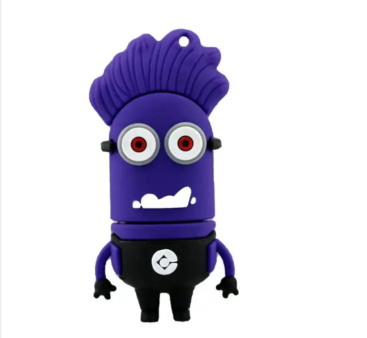 Cartoon Minions Pendrive 128GB USB Flash drive  USB 2.0 Family Memory Stick Pen Drive 32GB 16GB 8GB  64GB