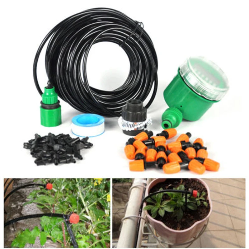 

Plant Irrigation Kits Watering 25M/15M Garden Hose 0-400KPA Plastic Greenhouse Auto Timer Micro Drip
