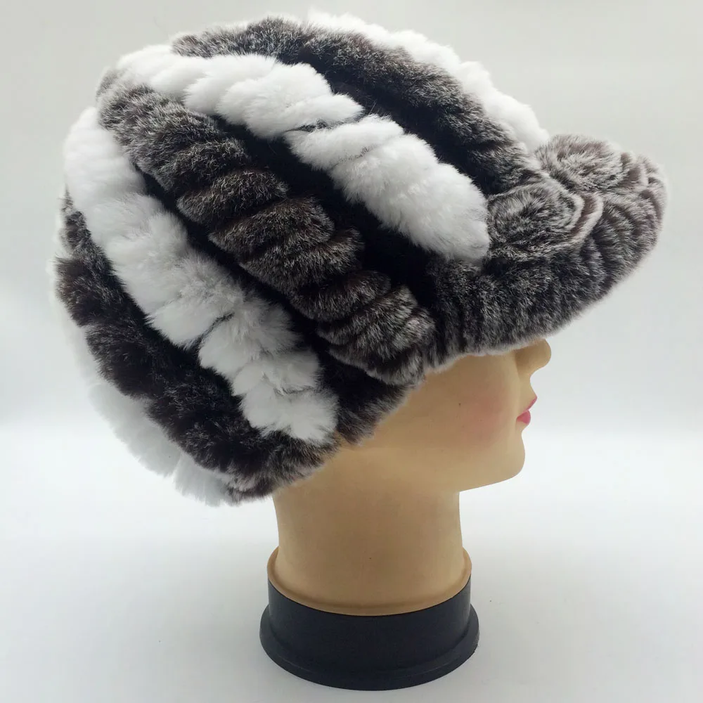 new arrive Winter women real fur hat lady genuine rex rabbit fur Baseball Caps warm fashion natural rabbit fur hats - Цвет: color 2