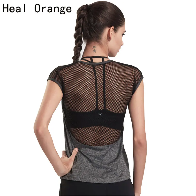 

HEAL ORANGE Women t-shirts short sleeve o-neck yoga tank tops women sports clothing for fitness gym tank top women sport t-shirt