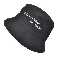 Быть худшим yuo может быть письмо вышивка кепки для мужчин и женщин модные Панамы летние влюбленные плоский рыбак шляпа Панама