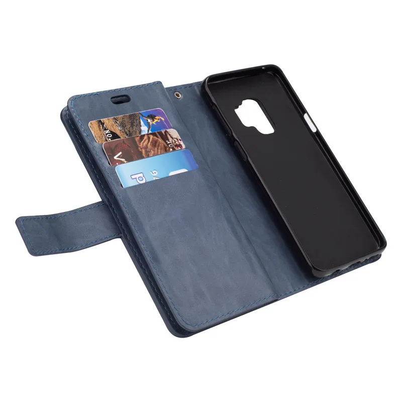 9 кармашек для карточек кожаный чехол для samsung Galaxy S10e S10 S9 S8 Plus Note 9 8 S7 край J3 A5 A7 флип-чехол для телефона чехол-футляр