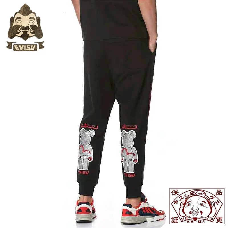 

2019 Tide Brand Evisu Men's Trousers Violent Bear Joint Name Wild Cotton Breathable Sweatpants Casual Pants Men's Pants 712