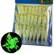 27 шт. 45 мм 0,4 г Светящиеся креветки мягкие рыболовные приманки искусственные приманки для ловли карпа Светящиеся креветки мягкие пластиковые рыболовные приманки