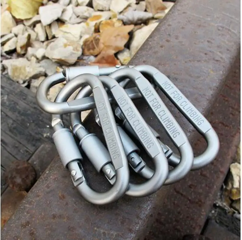

Dragonpad 5Pcs Aluminum Snap Hook Carabiner D-Ring Key Chain Clip Keychain Hiking Camp