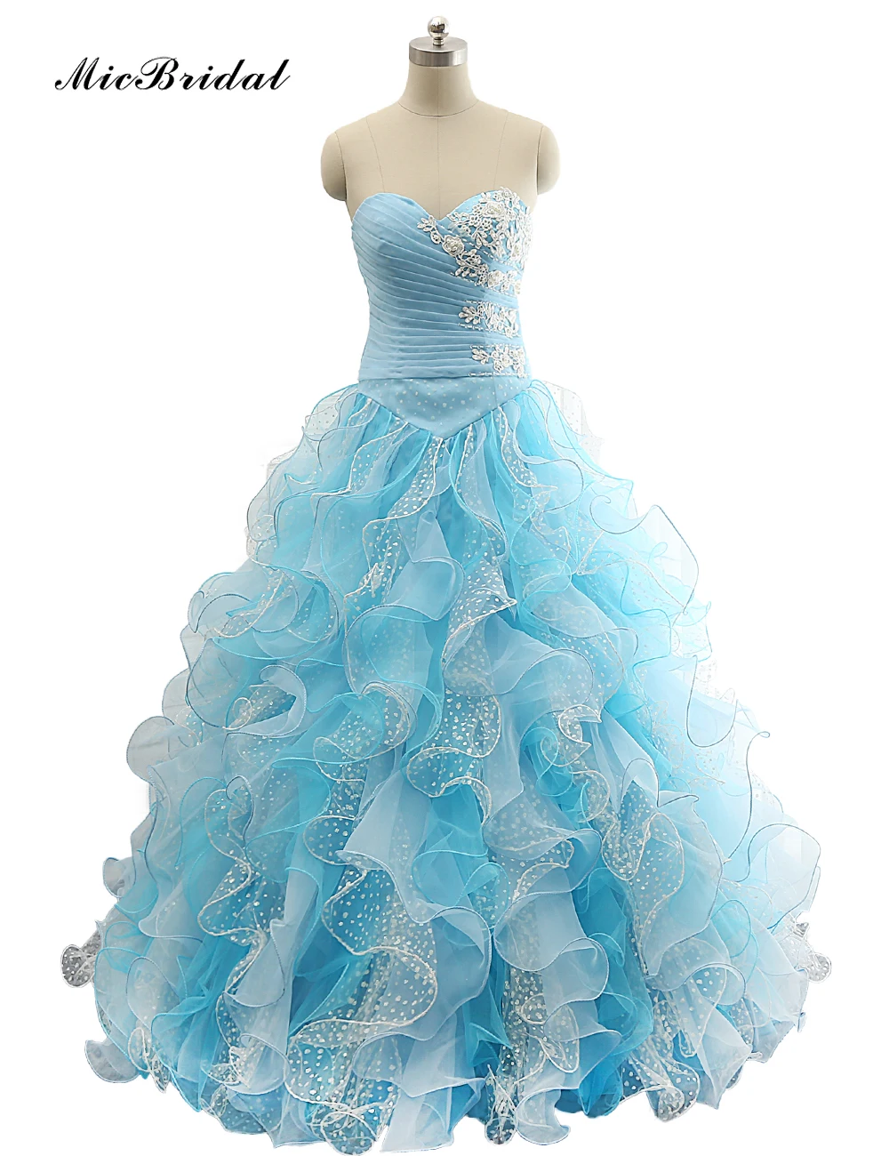 MicBridal Light Blue Cheap Quinceanera Dresses Debutante ...