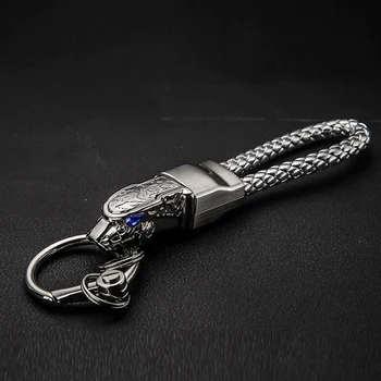 

Leather Cord Key Chain Car Keychain Detachable Car Home Keychain Leopard Head Keychains Dropshipping