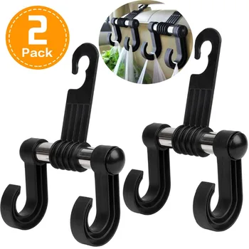 

2x Car Headrest Seat Double Hook Holder Hanger Bag Organizer Vehicle Coat Hanger