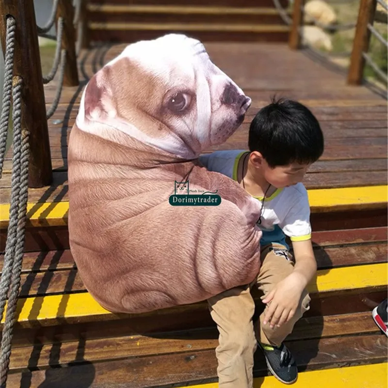Dorimytrader Realistic 3D Printed Plush Shar Pei Dog Pillow Doll Big Cute Dog Toys Simulated Animals DY61827 (6)