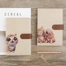 Креативный блокнот в твердом переплете из мягкой искусственной кожи с магнитным переплетом Kawaii с принтами животных, практичная настольная книга, личный ежедневник, дневник, записная книжка
