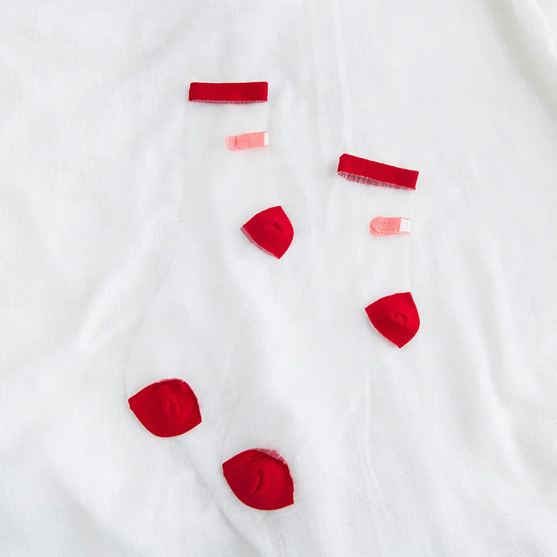 Прозрачные летние прозрачные модные носки женские блестящая сетка сексуальные блестящие короткие конфеты хлопковые милые повседневные