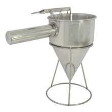 1 шт. из нержавеющей стали Осьминог шары яйцо конус Воронка вафельница инструмент с стойкой сахар диспенсер сиропа для торта PH 001