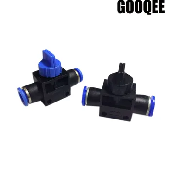 

5pcs Hand Valve HVFF 6mm x 6mm Pipe Connect T-joint 2-Way Flow Limiting Pneumatic Valve Speed Controller