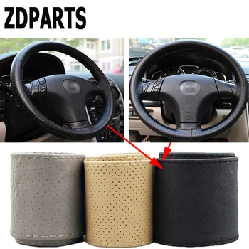 

ZDPARTS 38CM Leather Automobiles Car Steering Wheel Covers For Skoda Octavia A5 A7 2 Rapid Fabia Yeti Superb Volvo V70 XC60 Hub