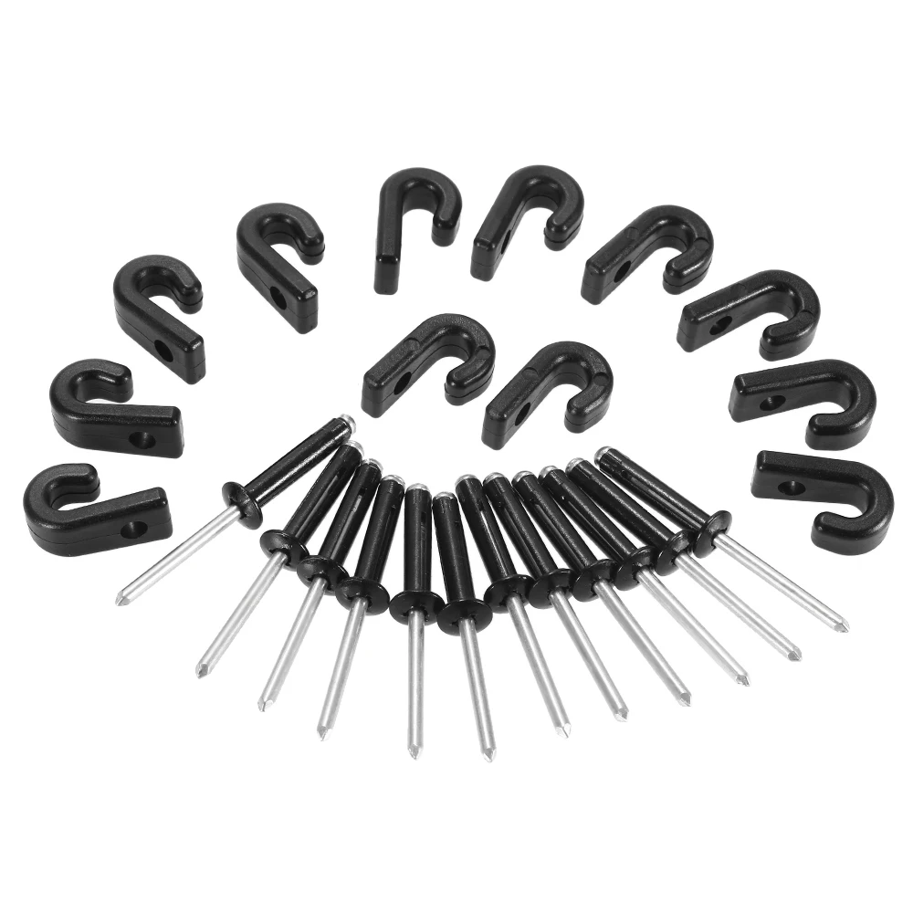 12PCS J Hooks Lashing Hooks Bungee Hooks ML1626 with 12 Rivets for