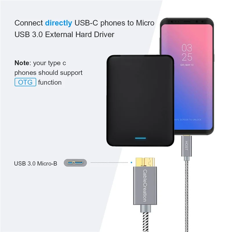 USB-C к Micro-B 3,0(Gen 2/10G), Micro USB 3,1 type C кабель, совместимый MacBook(Pro), Chromebook Pixel, HDD Внешний Жесткий драйвер