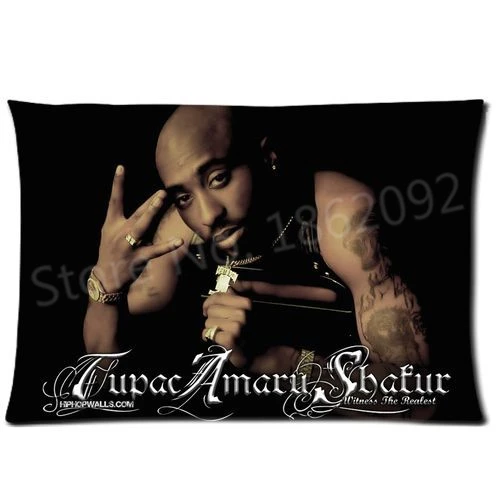 

Hot Tupac Shakur Pillow Cover Case King of Rap Tupac Shakur Pillowcover Custom Rectangle Bed Polyester Gifts Two Sides 20"x30"