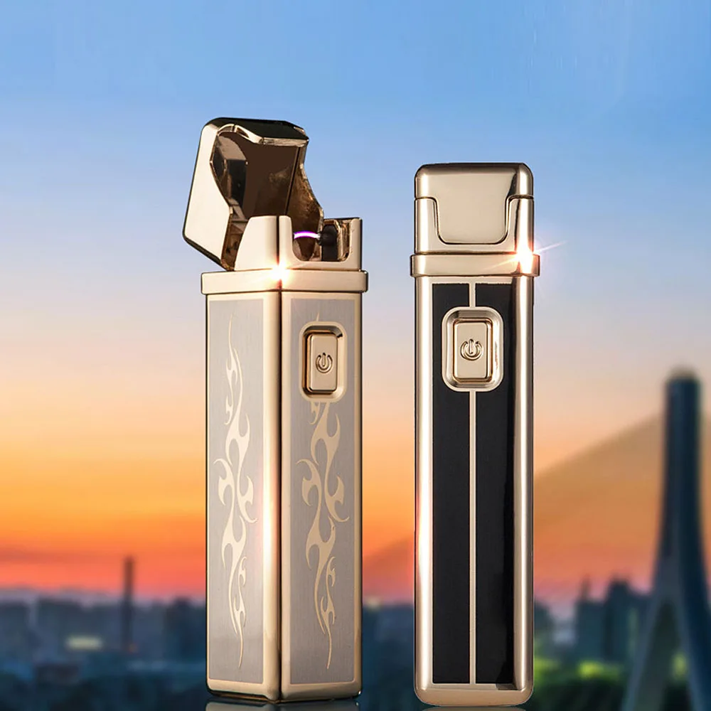2018 мужской подарок Arc Зажигалки Металла USB Перезаряжаемые Непламено