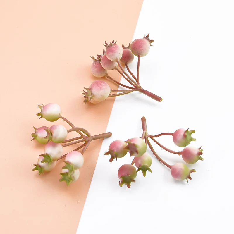 Color 3 Искусственные фрукты, декоративные цветы, венки, Рождественское украшение для дома, свадьба, скрапбук, PE вишня, сделай сам, Подарочная коробка, искусственные растения - Цвет: Color 3