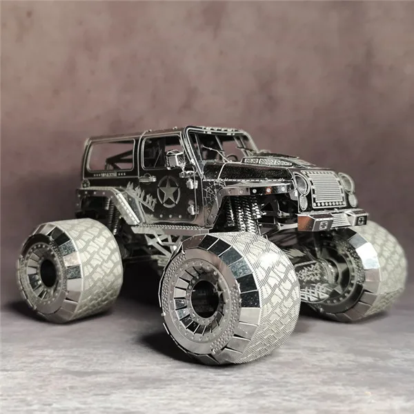 NANYUAN I32206 OFF-ROADER машина металлическая Сборная модель 3D головоломка супер большие шины развивающие ручные возможности креативные игрушки 3 листа - Цвет: I32205