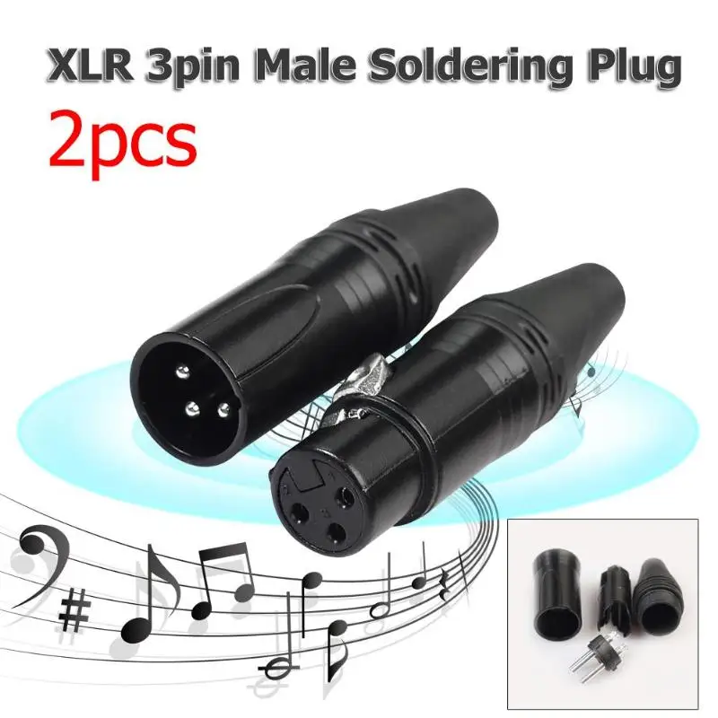 2 шт. XLR 3Pin Аудио Микрофон Кабельный разъем Папа + женский сварочный штекер Адаптер