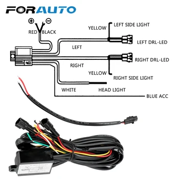 

FORAUTO LED Daytime Running Light Relay Running Light Control Line Control On Off Dimmer Multi-function for all vehicles