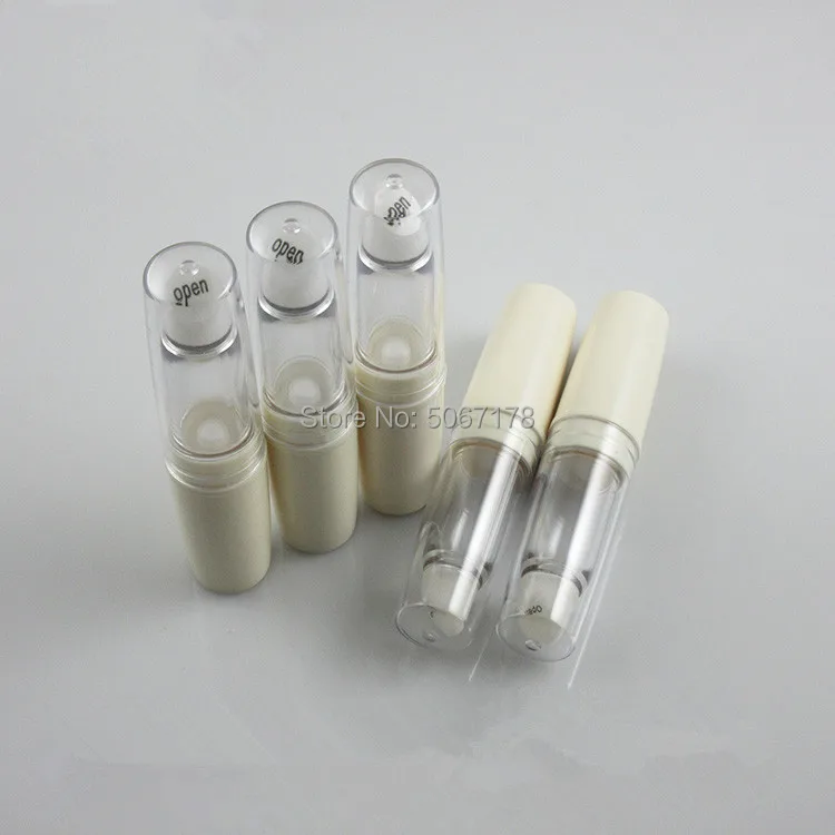 

10/30/50pcs 3ml Empty Lip Gloss Tube Rotating Lipgloss Bottle Beige Round Lipstick Packaging Container