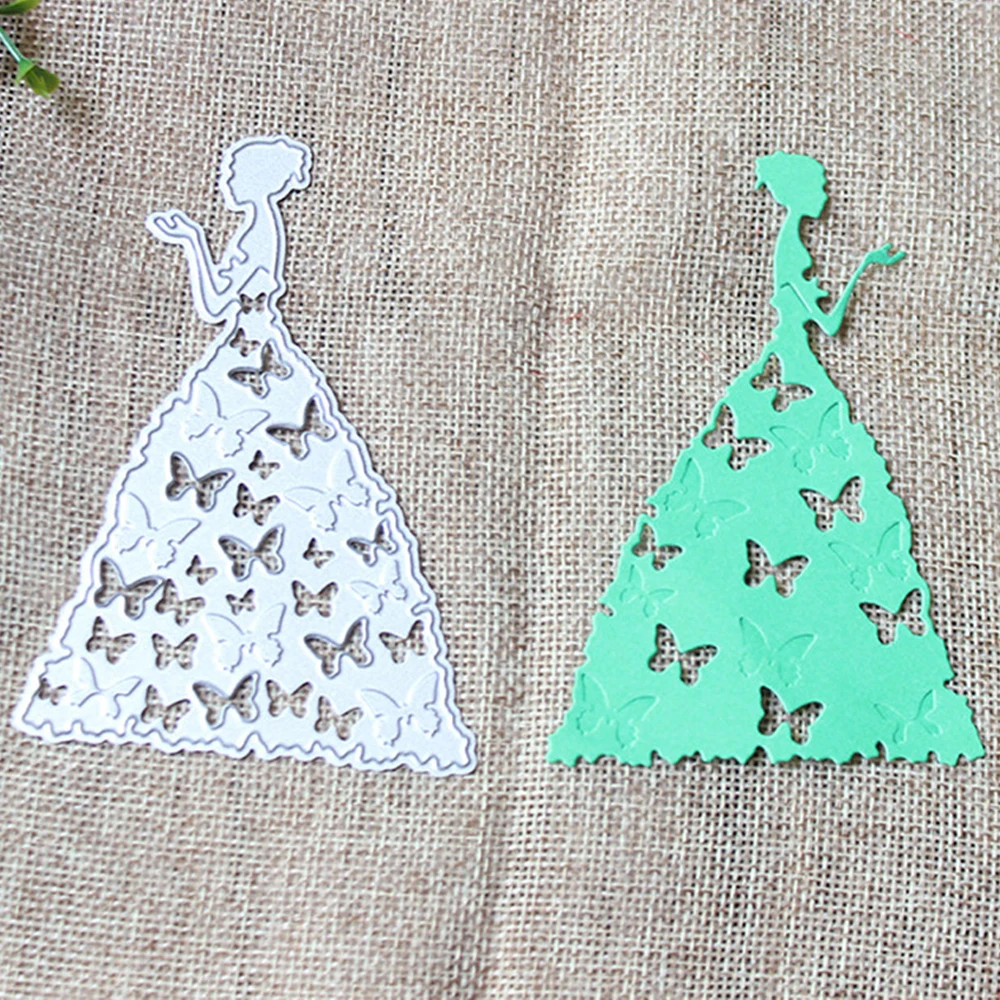 

Craft Metal Cutting Dies Stencil Template Butterfly Wedding Dress Decoration Cut Die DIY Scrapbook Album Paper Embossing Die Cut