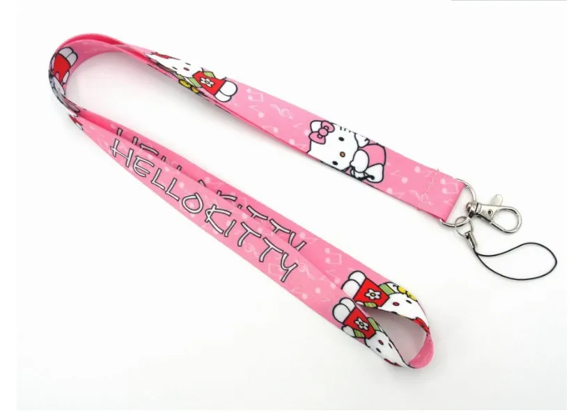 Мультфильм hello kitty средства ухода за кожей шеи ремень шнурок мобильный телефон ключ цепи ID значок 100 шт./лот