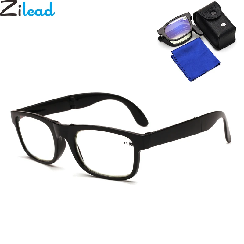 Zilead складные анти-Синие лучи очки для чтения бренд Wome & men ультра-легкие увеличительные очки пресбиопические с чехлом унисекс
