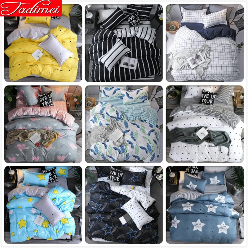 

High Quality Soft Cotton Duvet Cover 3/4 pcs Bedding Set Adult Kids Bed Line Single Full Queen King Big Size Bedspreads 180x220