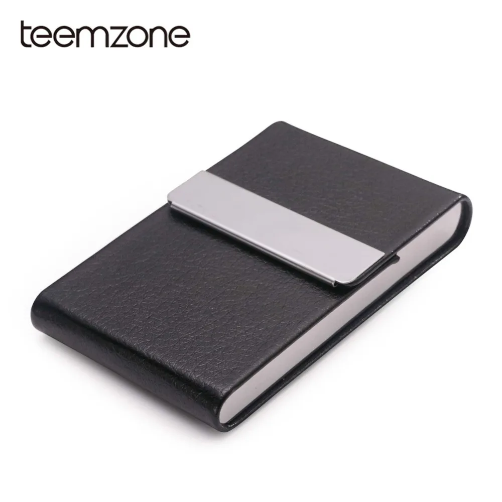 

Teemzone Genuine Leather Card Holder Waterproof Credit Card Money Cash Clip Case Pocket Box ID Card Holder Birthday Gifts M166