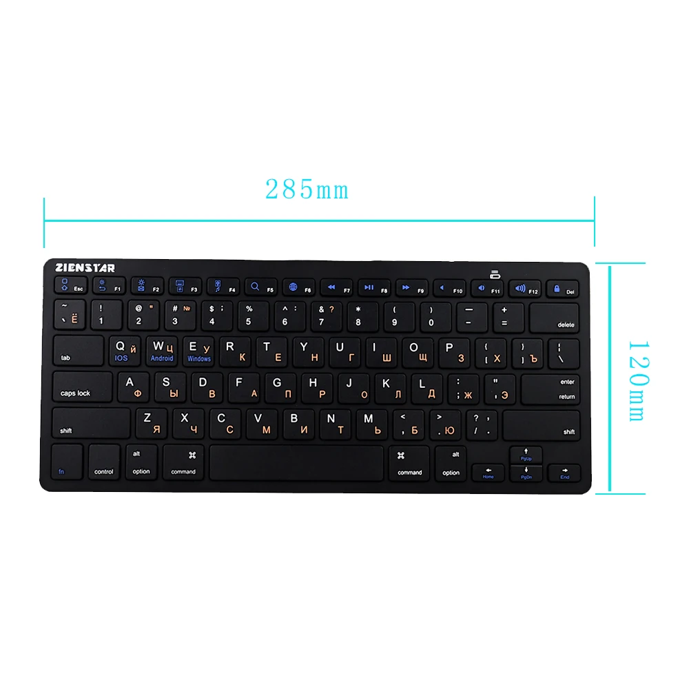 Goede Zienstar Ultra Slim Wireless Bluetooth KEYBOARD voor IPAD Iphone Mac LAPTOP DESKTOP PC Android Tablet, rusland Brief