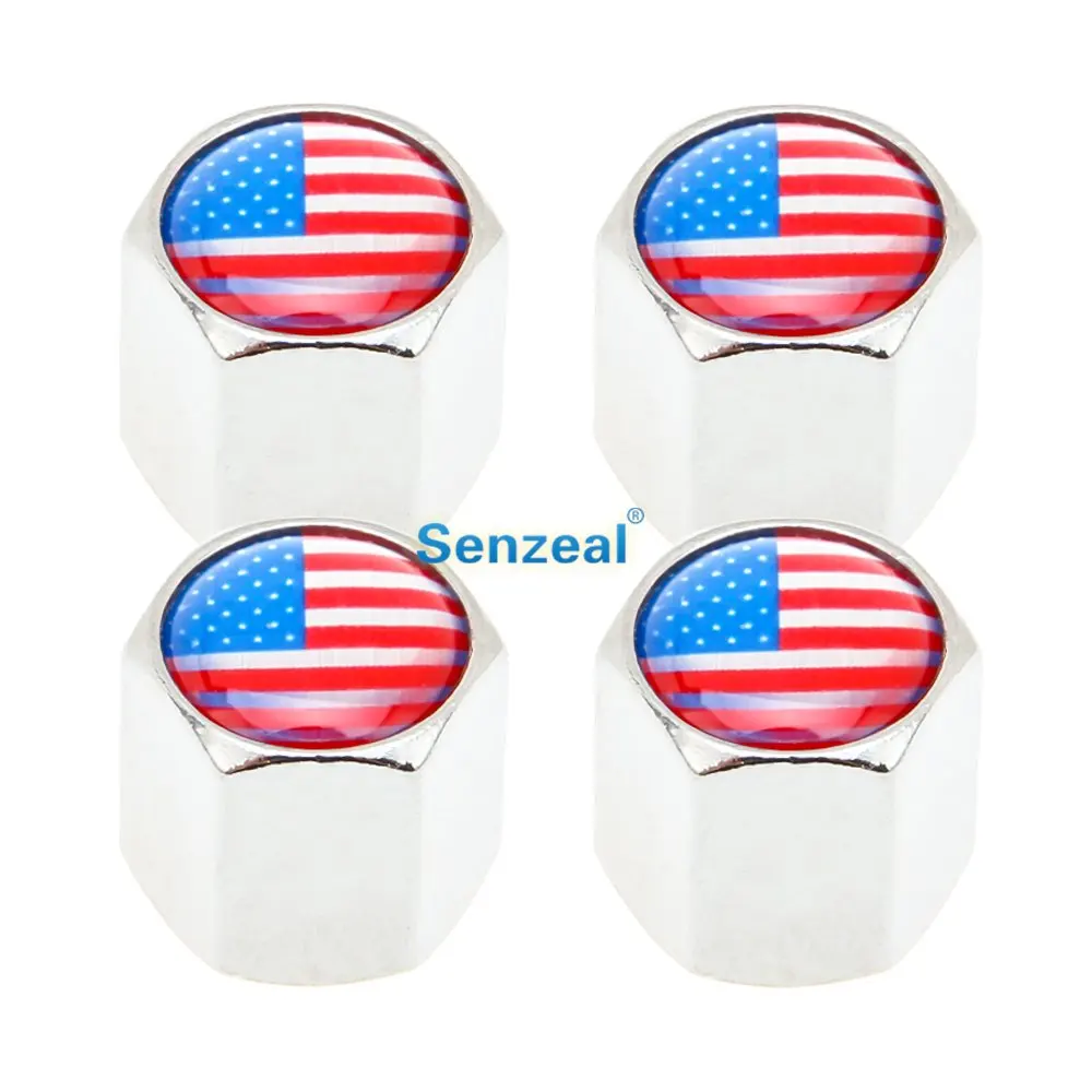 SENZEAL 4 шт./компл. Универсальный US FR DE IT флаг противоугонные колпачки для