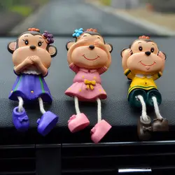 Автомобильный освежитель воздуха прекрасный обезьяны кондиционер отверстия духи клип мультфильм Стиль необычный аромат авто интерьера