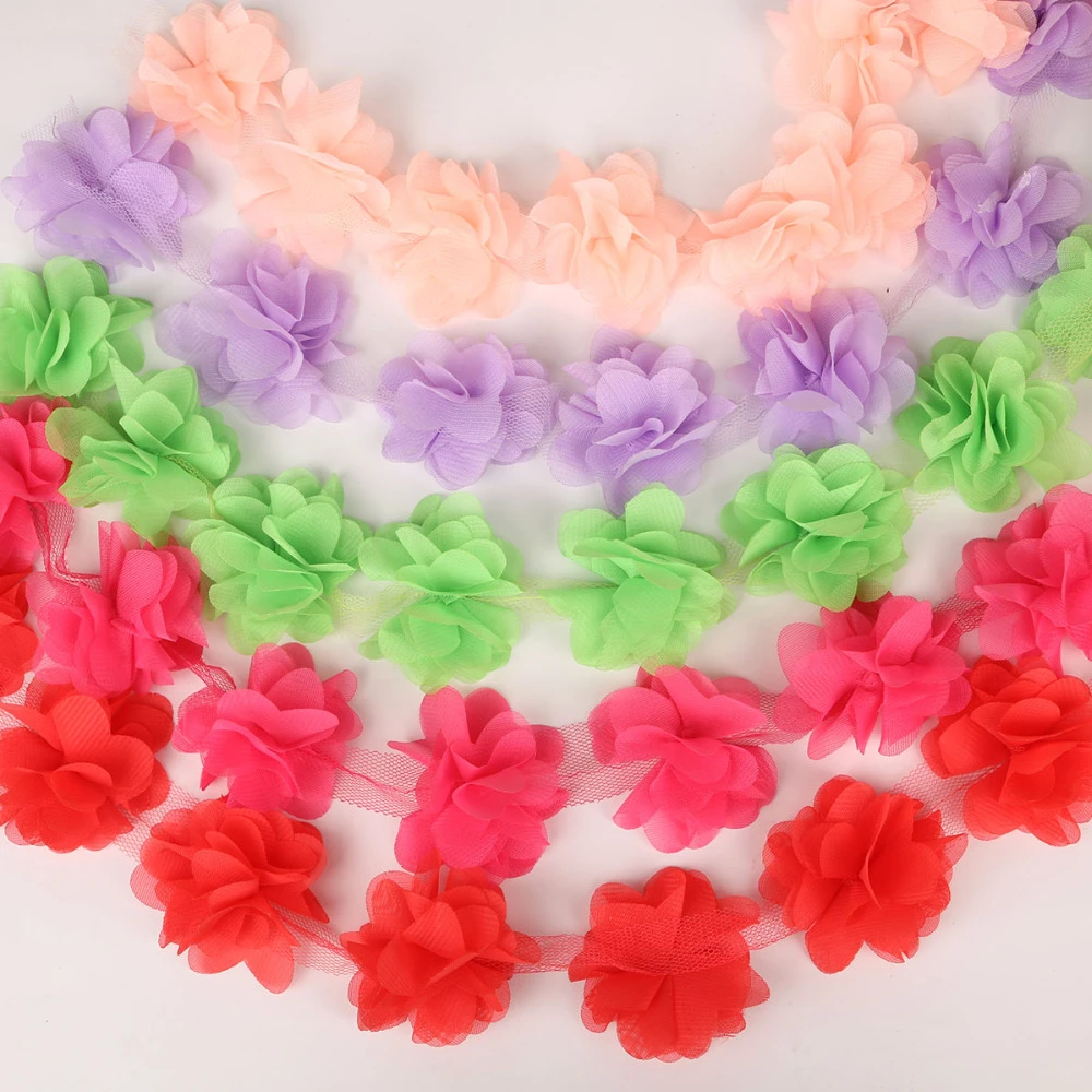 1 Yard chiffon Organza lace flower pearl lace DIY trim wedding dress decoration 1 Yard chiffon Organza lace flower pearl lace DIY trim wedding dress decoration