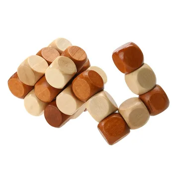 

Magic Cube Educational Brain Teaser IQ Mind Game For Children Adult Snake Shape 3D Wooden Puzzle Novelty Toys
