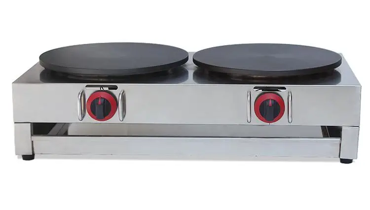 

Double head gas commercial crepe maker pancake making equipment machine