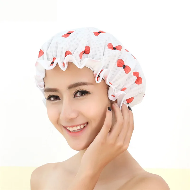 Buy Double deck Shower Cap Waterproof Elastic Band