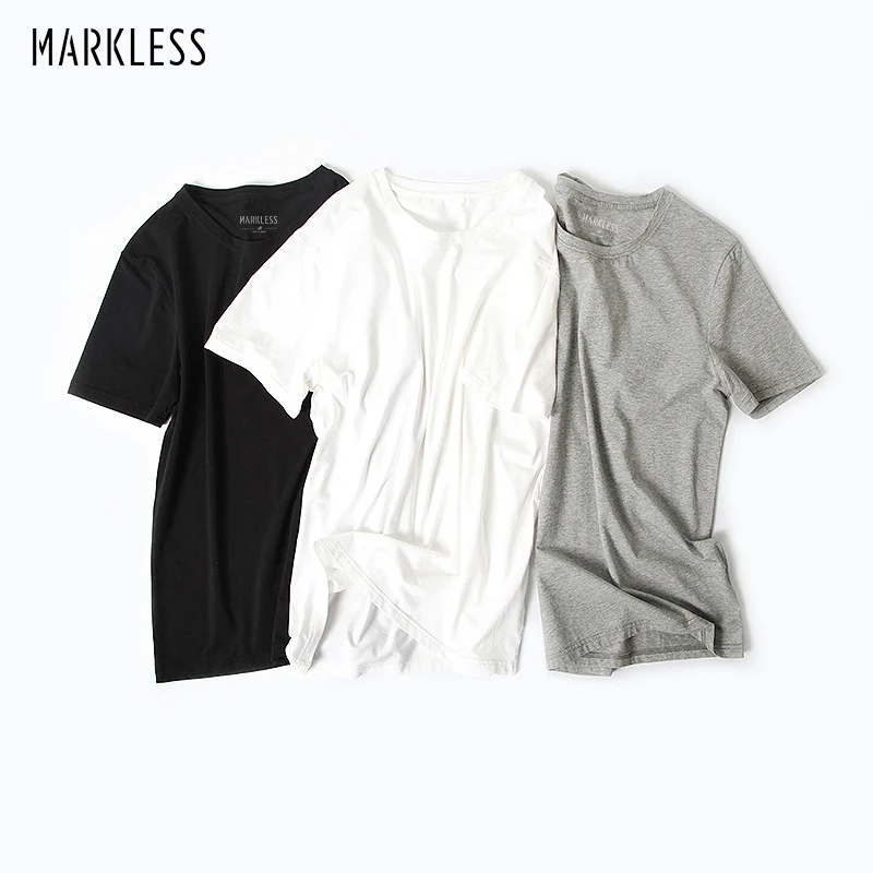 Markless de algodón de verano T camisa de los hombres de moda Casual camiseta Classic Camiseta básica camisetas paquete venta Top camisetas y TXA5630M