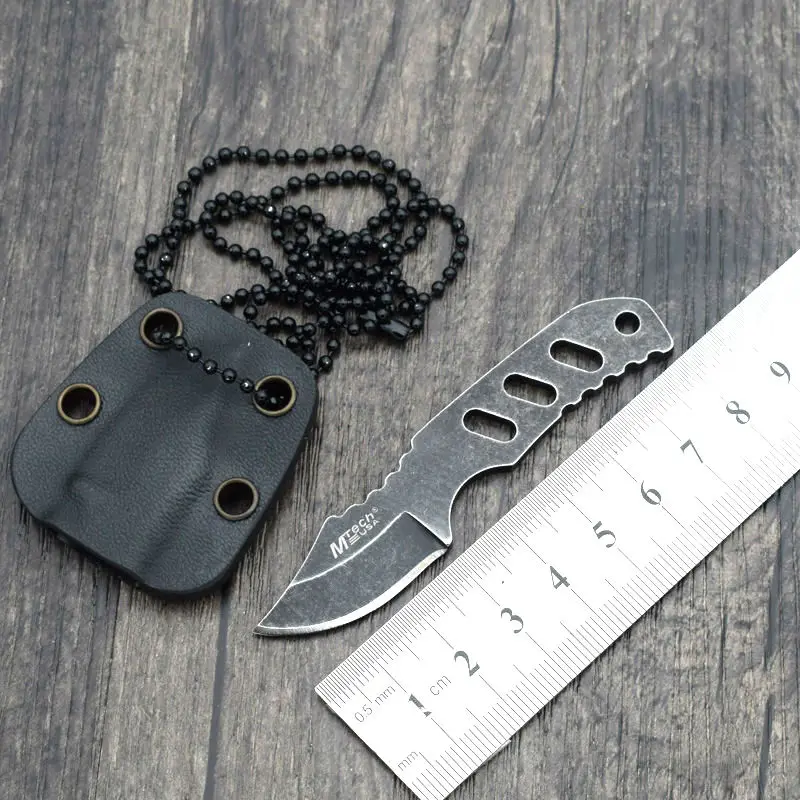 Buy Necklace MTECH Survival Knife Pocket Fixed 440 Blade Knifes Hunting