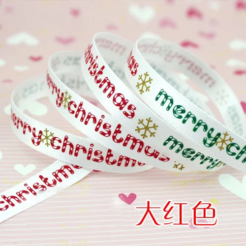 10 мм елочные перчатки галстуки-бабочки атласные ленты с рисунком 2 м/лот для рождественской вечеринки Подарочная коробка для украшения конфет для обертывания коробок