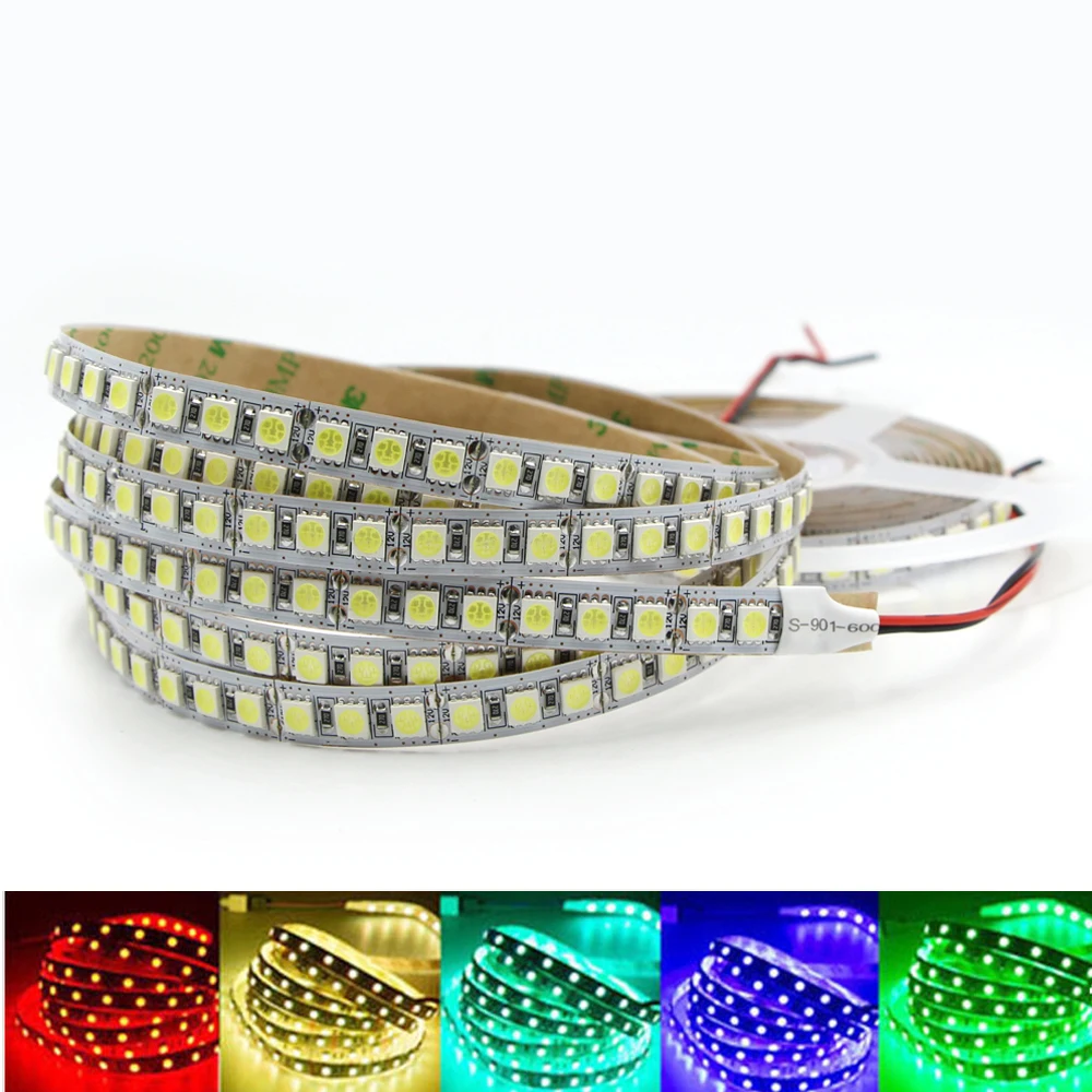RGB Светодиодная лента 5 м 120 светодиодов/м Водонепроницаемая 5050 5054 SMD 600 fita с